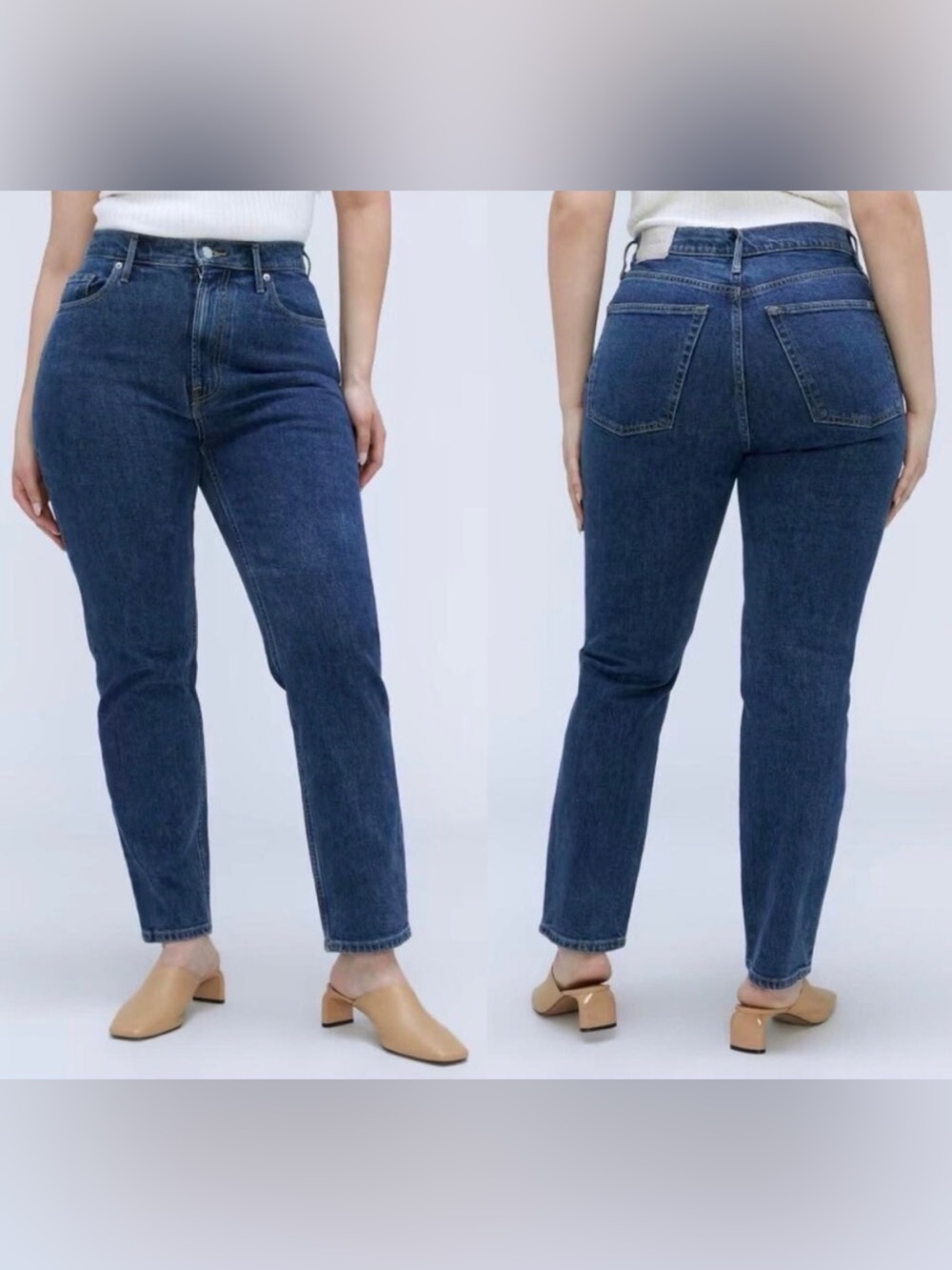 Everlane The Curvy Cheeky Jean Organic Cotton Dark Wash 28 Crop Casual Basics